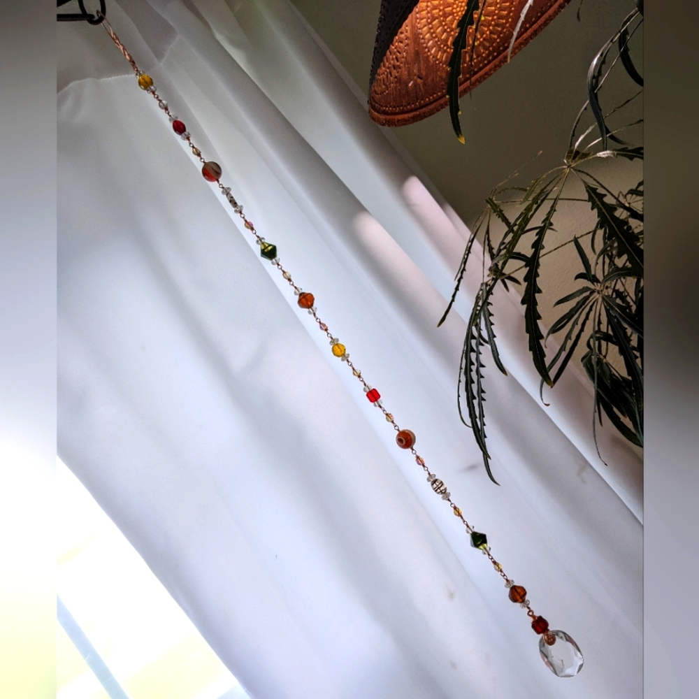 Window Prism Glass Sun Catcher Genuine Copper Wire Wrapped Window Art
